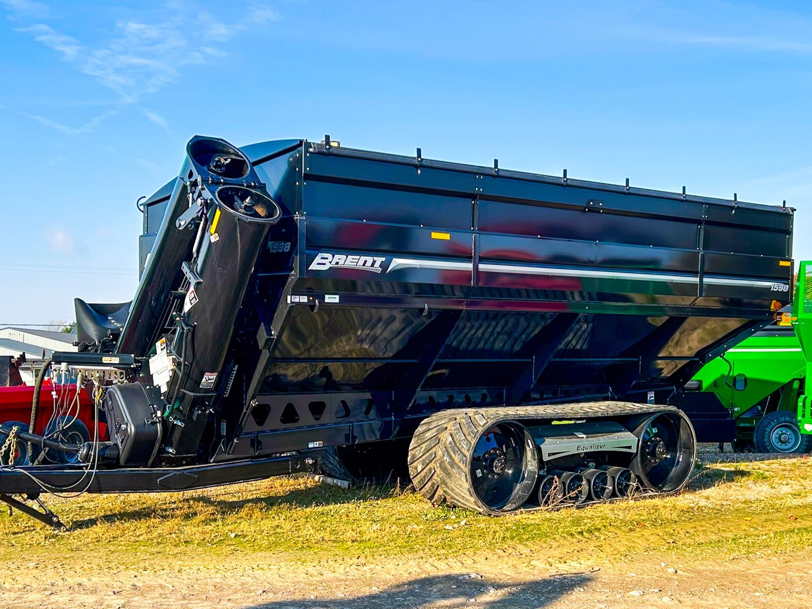 Brent grain cart on tracks on the lot at Koenig Equipment in Anna, Ohio