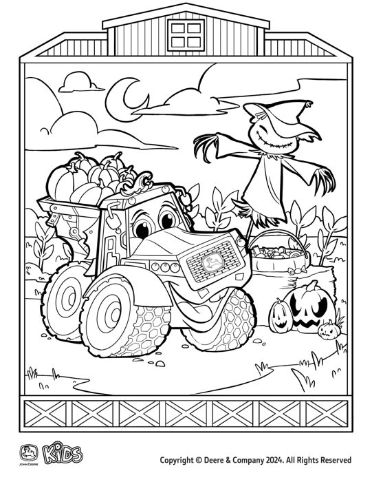 Halloween Tractor printable from John Deere