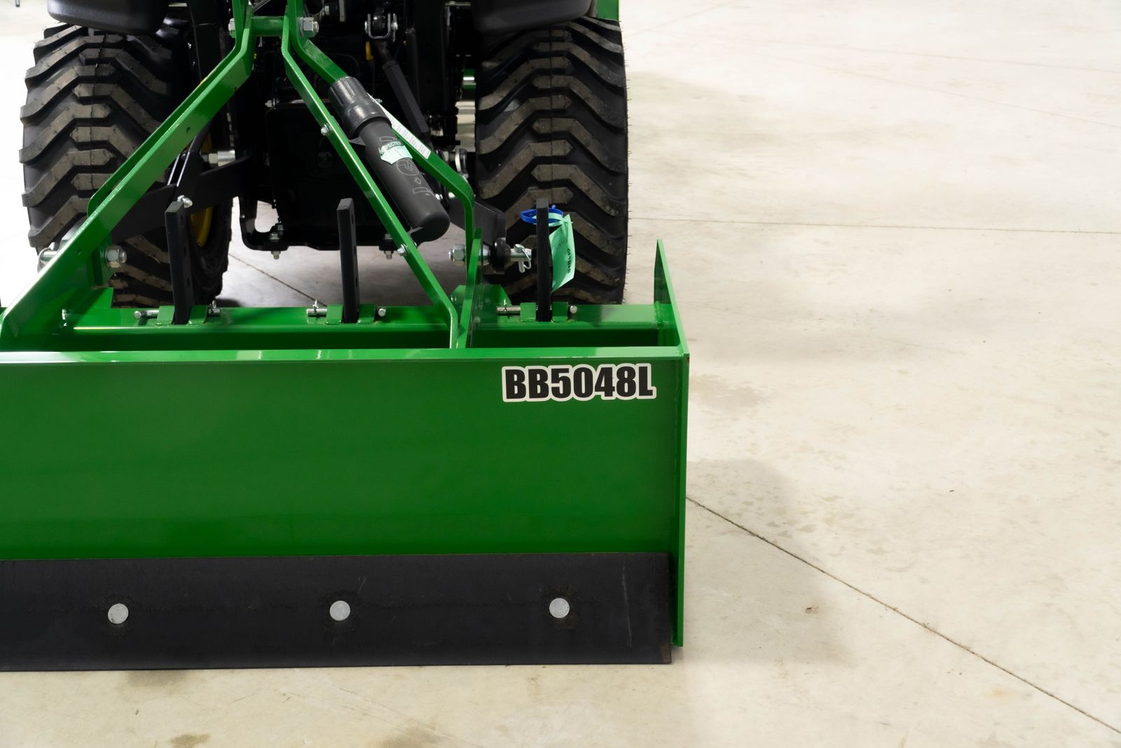 BB5048L box blade on the three-point hitch of a John Deere 1025R