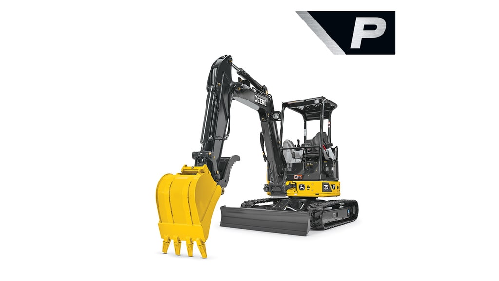 35 P-Tier Excavator on a white background